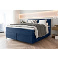 BOXSPRINGBETT 180/200 cm  in Dunkelblau  - Schwarz/Dunkelblau, KONVENTIONELL, Textil/Metall (180/200cm) - Carryhome