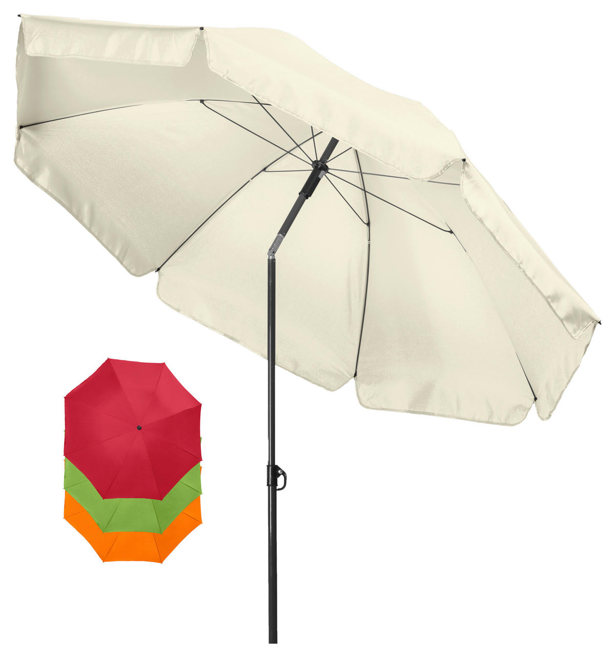 SLNEČNÍK 180 cm - oranžová/zelená, Konventionell, kov/textil (180cm) - Doppler