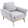 SESSEL in Flachgewebe Creme, Eichefarben  - Eichefarben/Creme, Design, Holz/Textil (92/87/95cm) - Stylife
