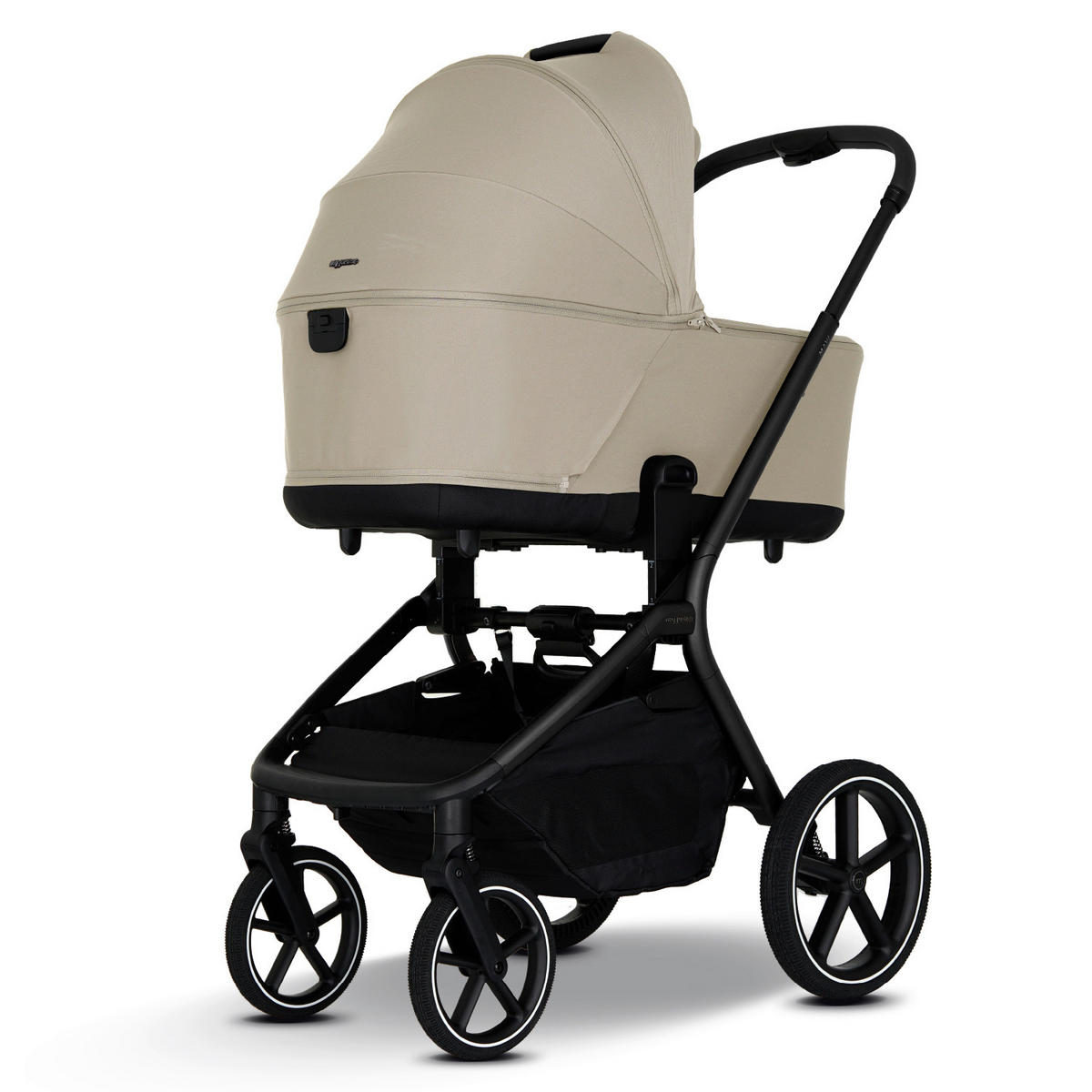 KINDERWAGENSET MAVI 3in1 Premium  - Sandfarben/Schwarz, Basics, Textil/Metall (92/55/110.5cm) - My Junior