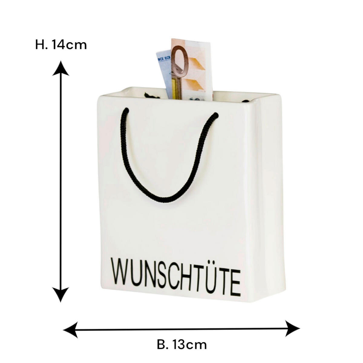 SPARDOSE - Weiß, Basics, Keramik (13/14/5cm)