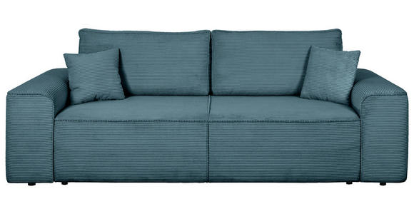 SCHLAFSOFA  mit Rücken echt, Armteil links, Armteil rechts Cord Blau  - Blau/Schwarz, Design, Kunststoff/Textil (261/95/108cm) - Xora