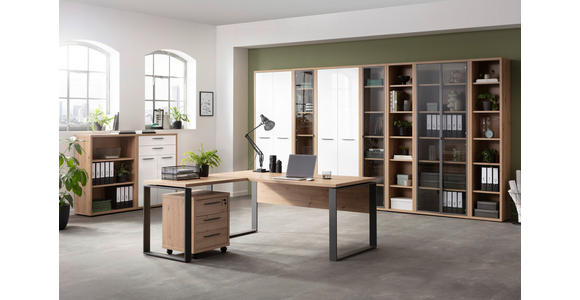 ANSTECKPLATTE Schwarz, Eiche Artisan  - Schwarz/Eiche Artisan, Design, Holzwerkstoff (90/60/75cm) - Carryhome