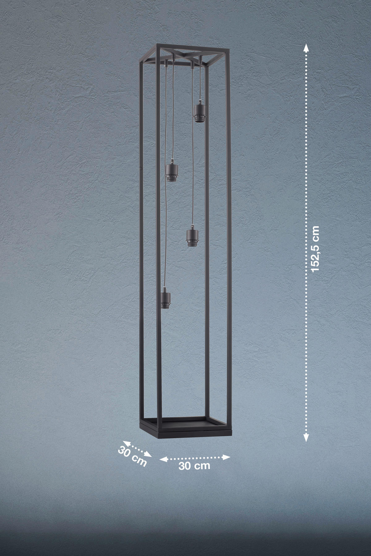 GOLVLAMPA Modular M 30/30/152,50 cm    - svart, Basics, metall (30/30/152,50cm) - Fischer & Honsel