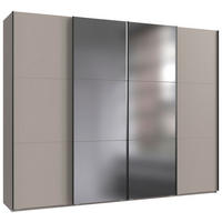 SCHWEBETÜRENSCHRANK 300/236/65 cm 4-türig Sahara  - Schwarz/Sahara, MODERN, Glas/Holzwerkstoff (300/236/65cm) - MID.YOU