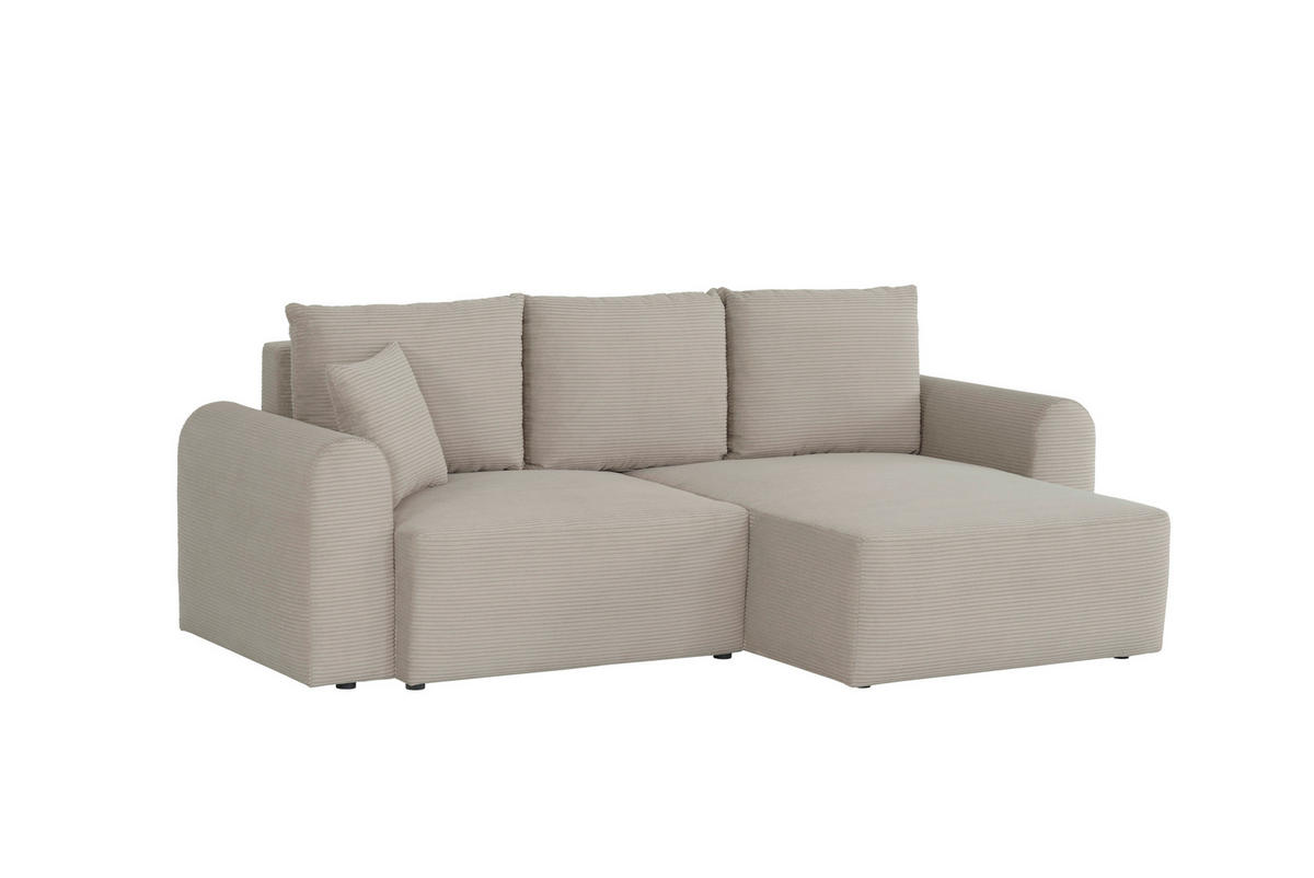 ECKSOFA in Cord Beige  - Beige, Design, Textil (250/151cm) - MID.YOU