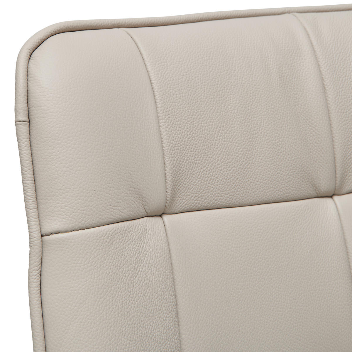 STUHL  in Stahl Echtleder pigmentiert  - Beige/Schwarz, Design, Leder/Metall (56/86/60cm) - Livetastic
