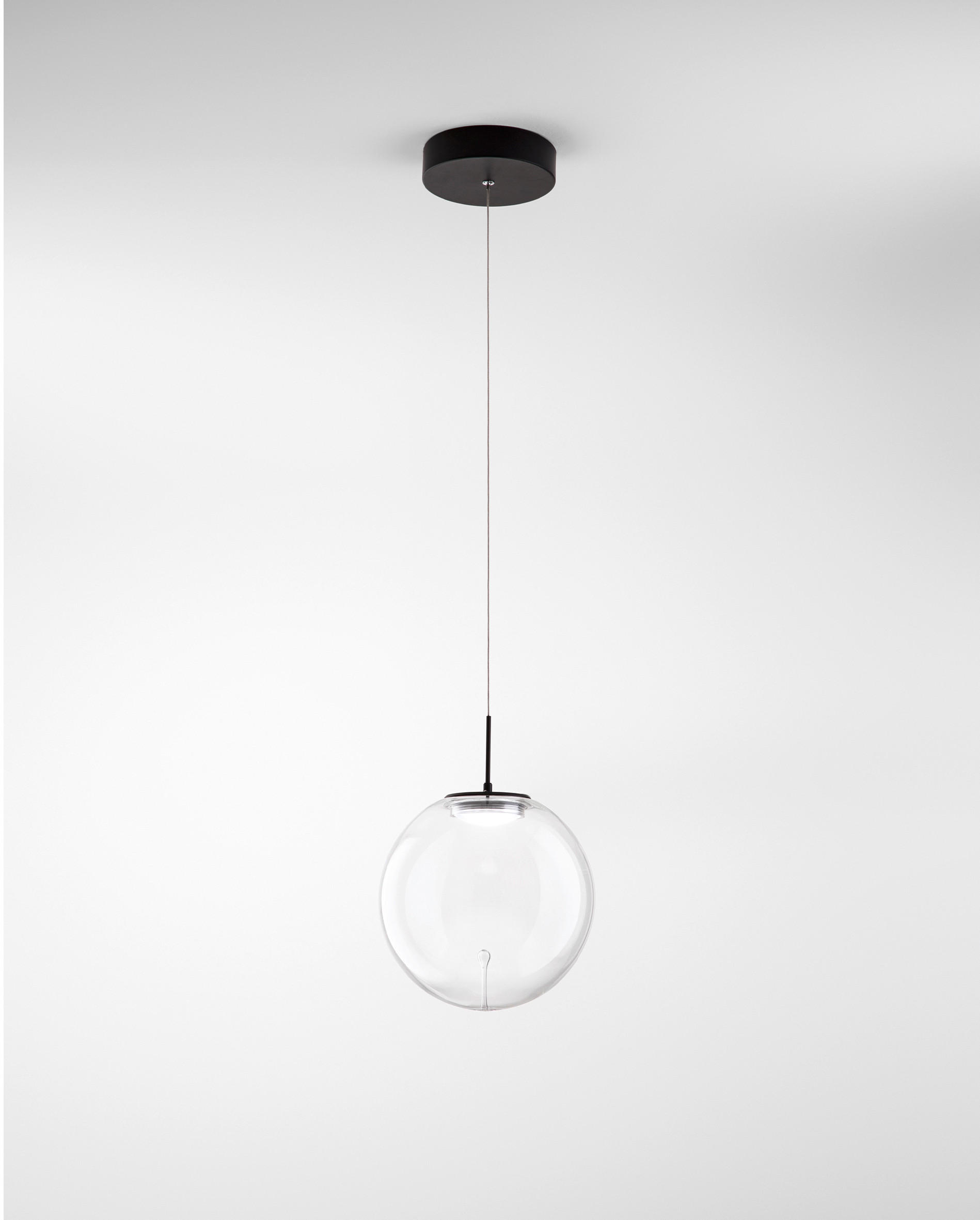 LED-HÄNGELEUCHTE 25/200 cm  - Transparent, Design, Glas/Metall (25/200cm)