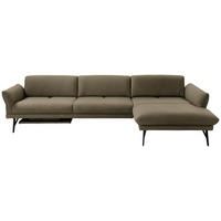 ECKSOFA in Echtleder Grün  308/173 cm  - Anthrazit/Grün, Design, Leder/Metall (308/173cm) - Joop!