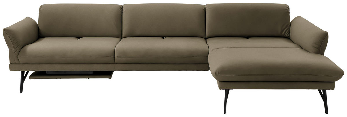 ECKSOFA in Echtleder Grün  308/173 cm  - Anthrazit/Grün, Design, Leder/Metall (308/173cm) - Joop!