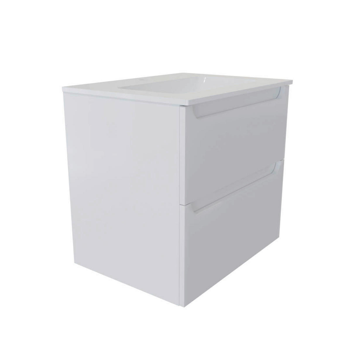 KOMBI UMIVAONIK  bijela visoki sjaj  - bijela visoki sjaj, Basics, drvo/keramika (61/46,5/58cm)