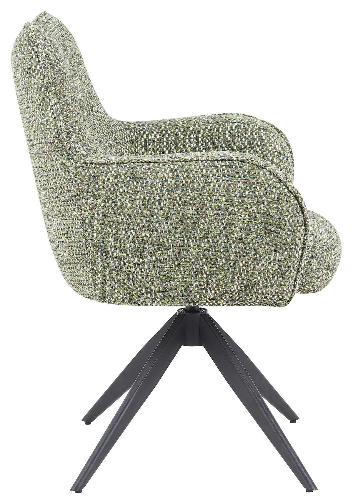 ARMLEHNSTUHL  in Chenille  - Schwarz/Grün, MODERN, Textil/Metall (63/88/63cm) - Livetastic
