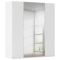 DREHTÜRENSCHRANK 201/223/61 cm,  in Weiß, 4 Tür(en)  - Weiß, Basics, Glas/Holzwerkstoff (201/223/61cm) - Novel