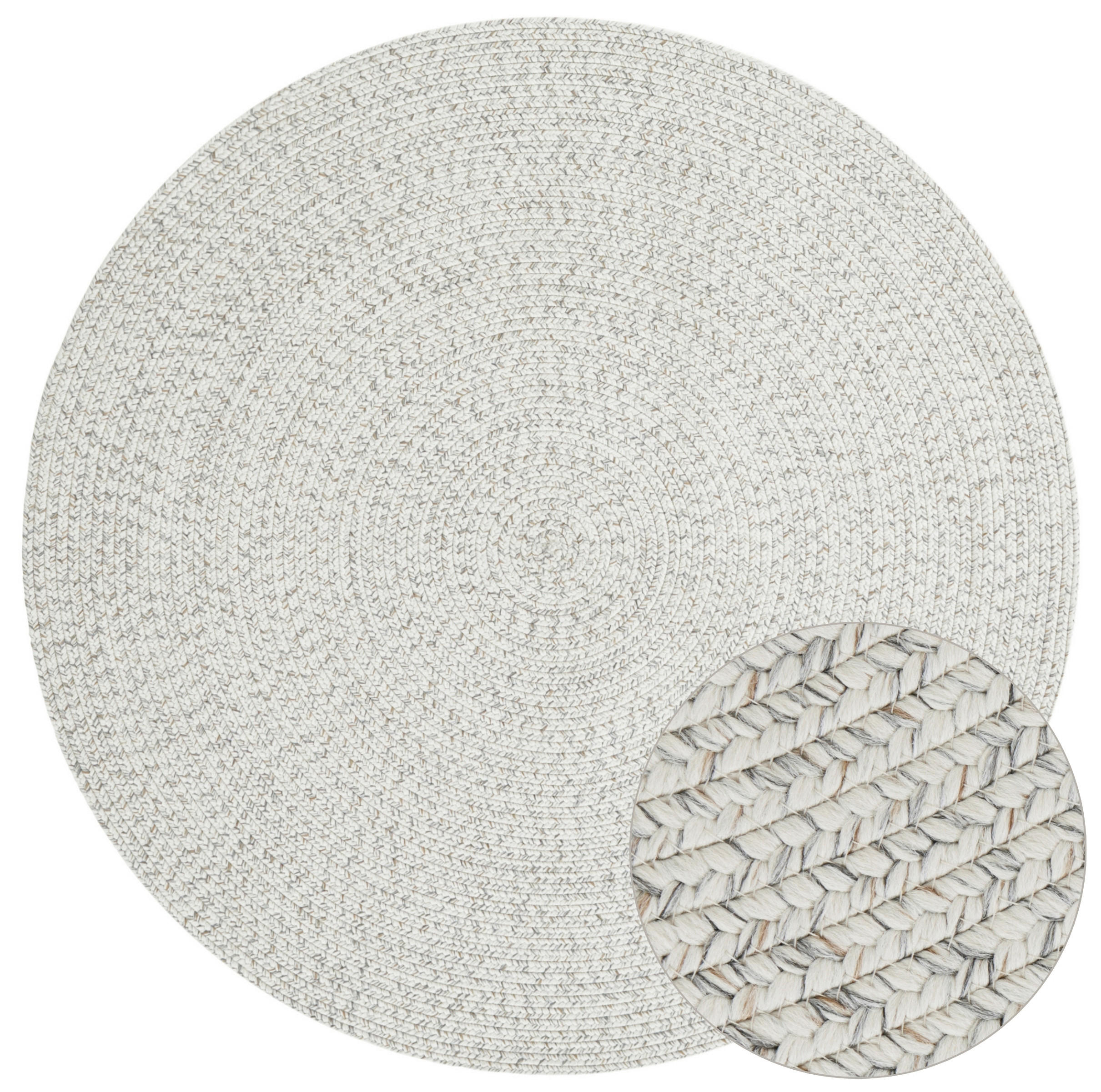 OUTDOORTEPPICH 150 cm Braided Creme, Multicolor  - Multicolor/Creme, Design, Kunststoff (150cm)