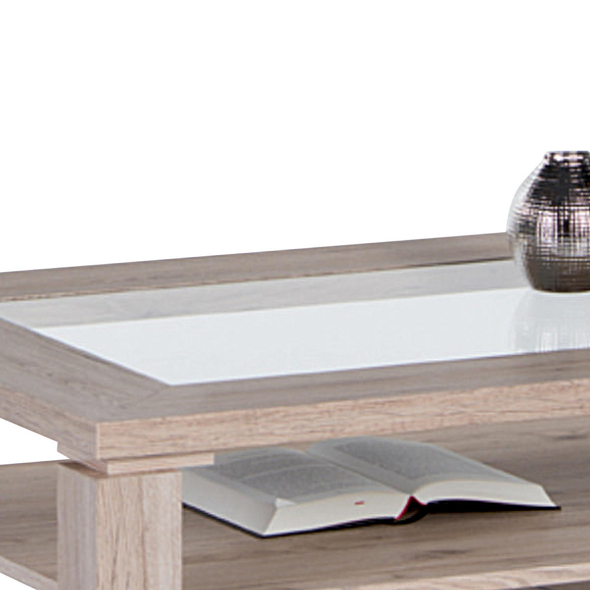 COUCHTISCH Rattan ESG 102/65,6/43 cm rechteckig Sonoma Eiche  - Sonoma Eiche, KONVENTIONELL, Glas/Holz (102/65,6/43cm) - MID.YOU