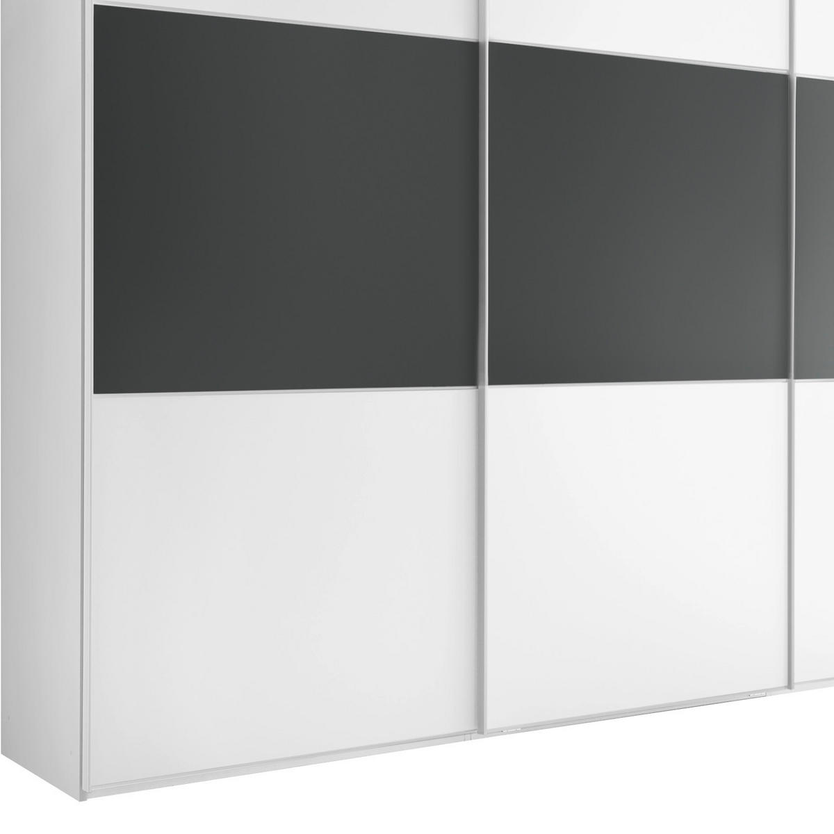 SCHWEBETÜRENSCHRANK in Anthrazit, Weiss  - Weiss/Anthrazit, Design (249/222/68cm) - MID.YOU