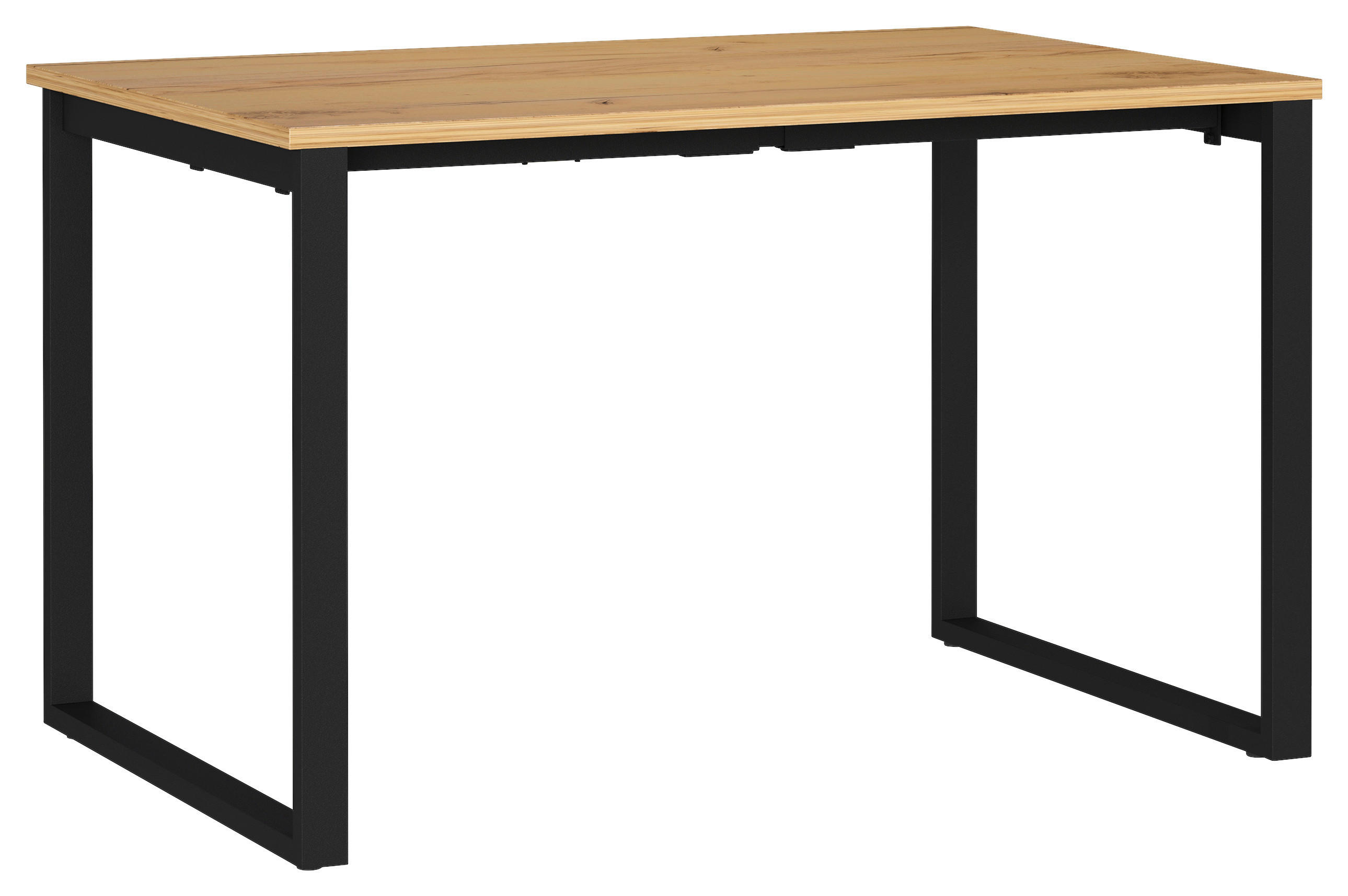 SCHREIBTISCH 120/80/75 cm Schwarz, Eichefarben, Hellbraun in verschiedenen Holz-Dekoren erhältlich, justierbare Füße  - Hellbraun/Eichefarben, MODERN, Holzwerkstoff/Metall (120/80/75cm) - Novel