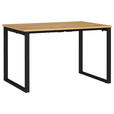 SCHREIBTISCH 120/80/75 cm, Schwarz, Eichefarben, Hellbraun, in verschiedenen Holz-Dekoren erhältlich, justierbare Füße  - Hellbraun/Eichefarben, MODERN, Holzwerkstoff/Metall (120/80/75cm) - Novel