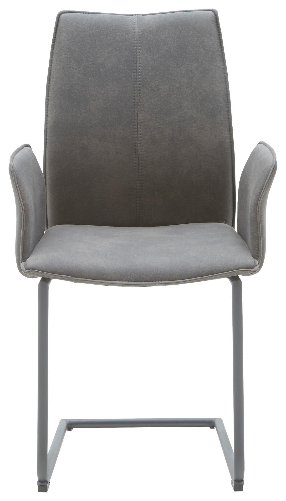 ARMLEHNSTUHL  in Eisen Mikrofaser  - Anthrazit/Schwarz, Design, Textil/Metall (46/93/57cm) - Dieter Knoll