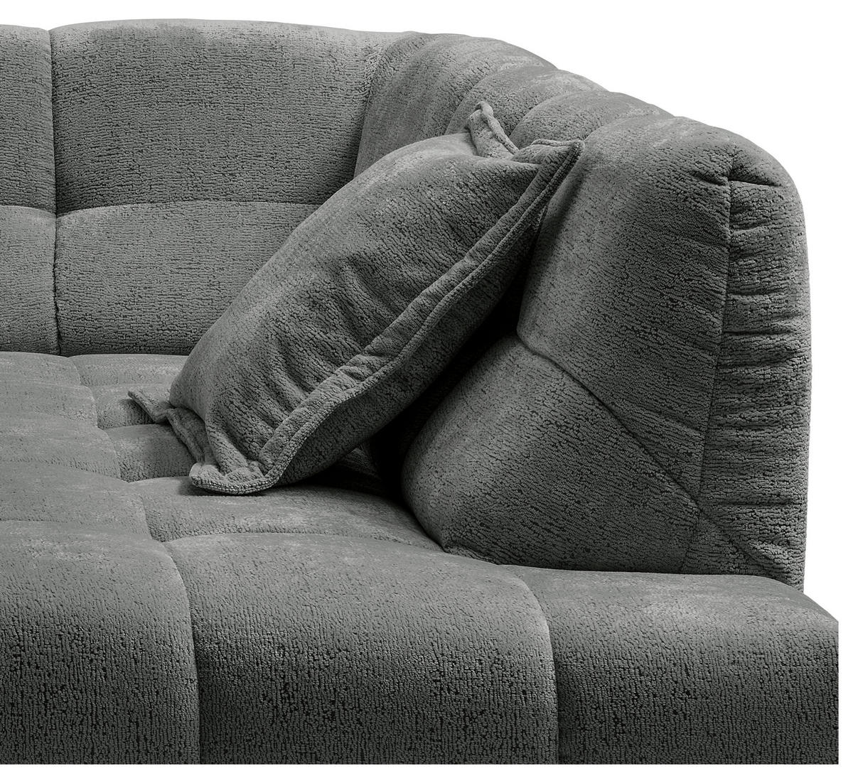 ECKSOFA Chenille Anthrazit  - Anthrazit/Schwarz, Modern, Kunststoff/Textil (254/203cm) - Livetastic