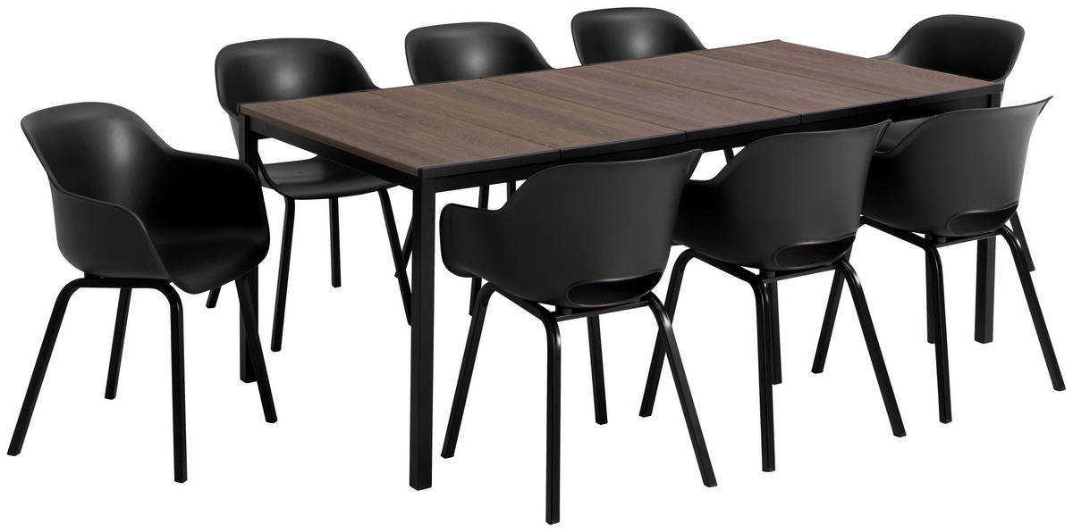 ZÁHRADNÝ STÔL, plast, 200/75/95 cm - farba vlašského orecha, Modern, kov/plast (200/75/95cm) - Ambia Garden