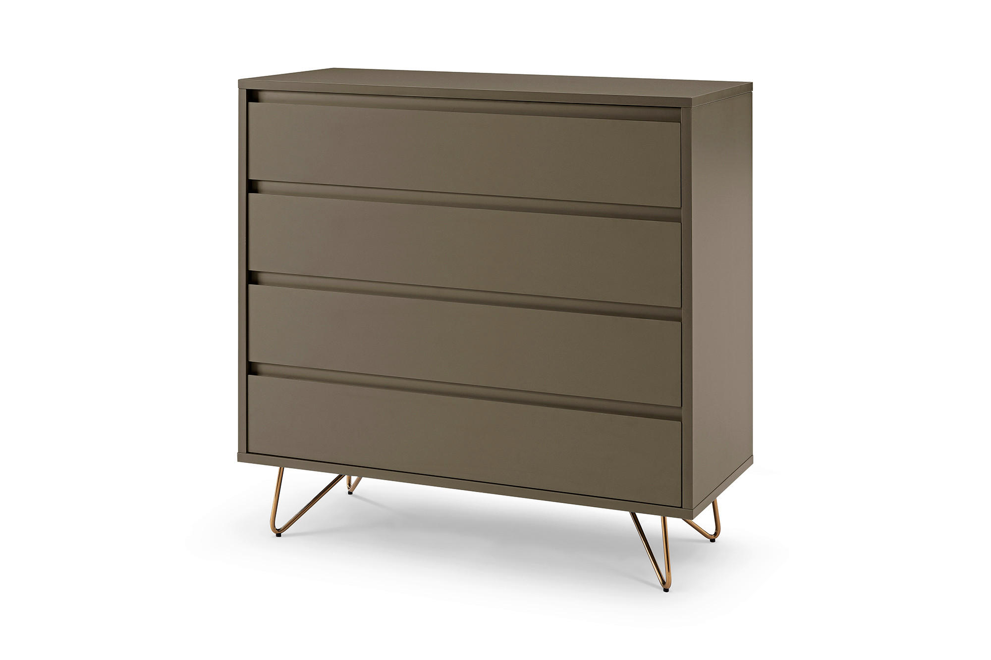 KOMMODE  in 90/90/40 cm  - Messingfarben/Grau, Design, Holzwerkstoff/Metall (90/90/40cm) - Livetastic