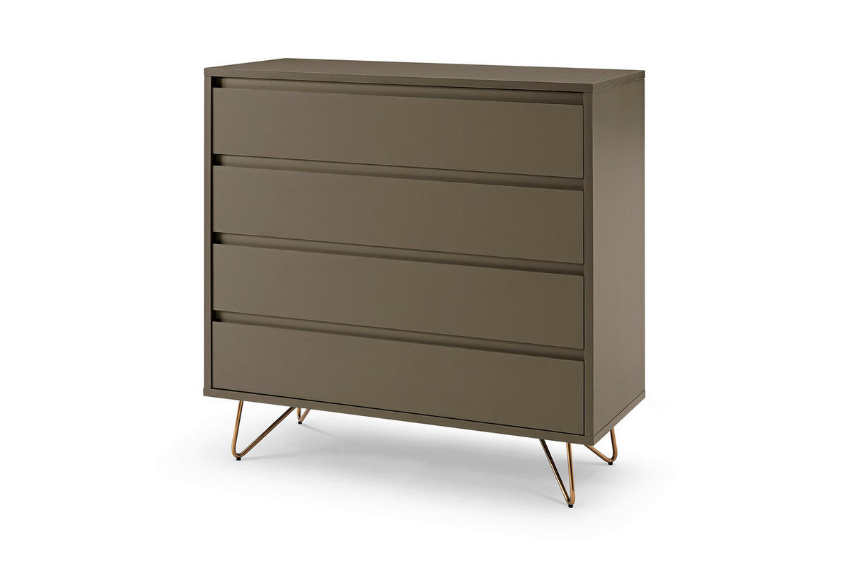 KOMMODE  in 90/90/40 cm  - Messingfarben/Grau, Design, Holzwerkstoff/Metall (90/90/40cm) - Livetastic