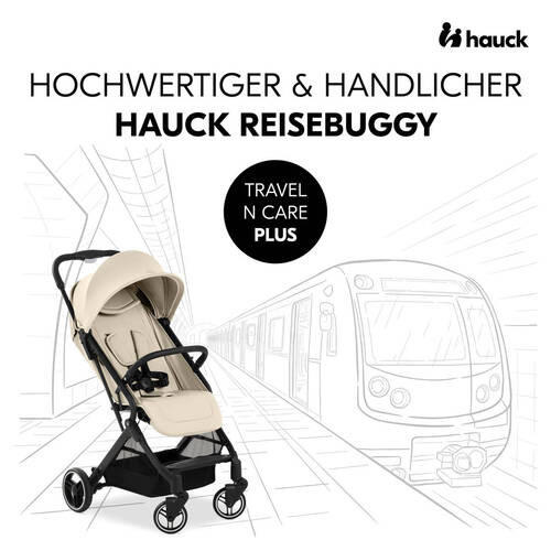 BUGGY TRAVEL N CARE PLUS  - Beige/Schwarz, Basics, Textil/Metall (81/51,5/105cm) - Hauck
