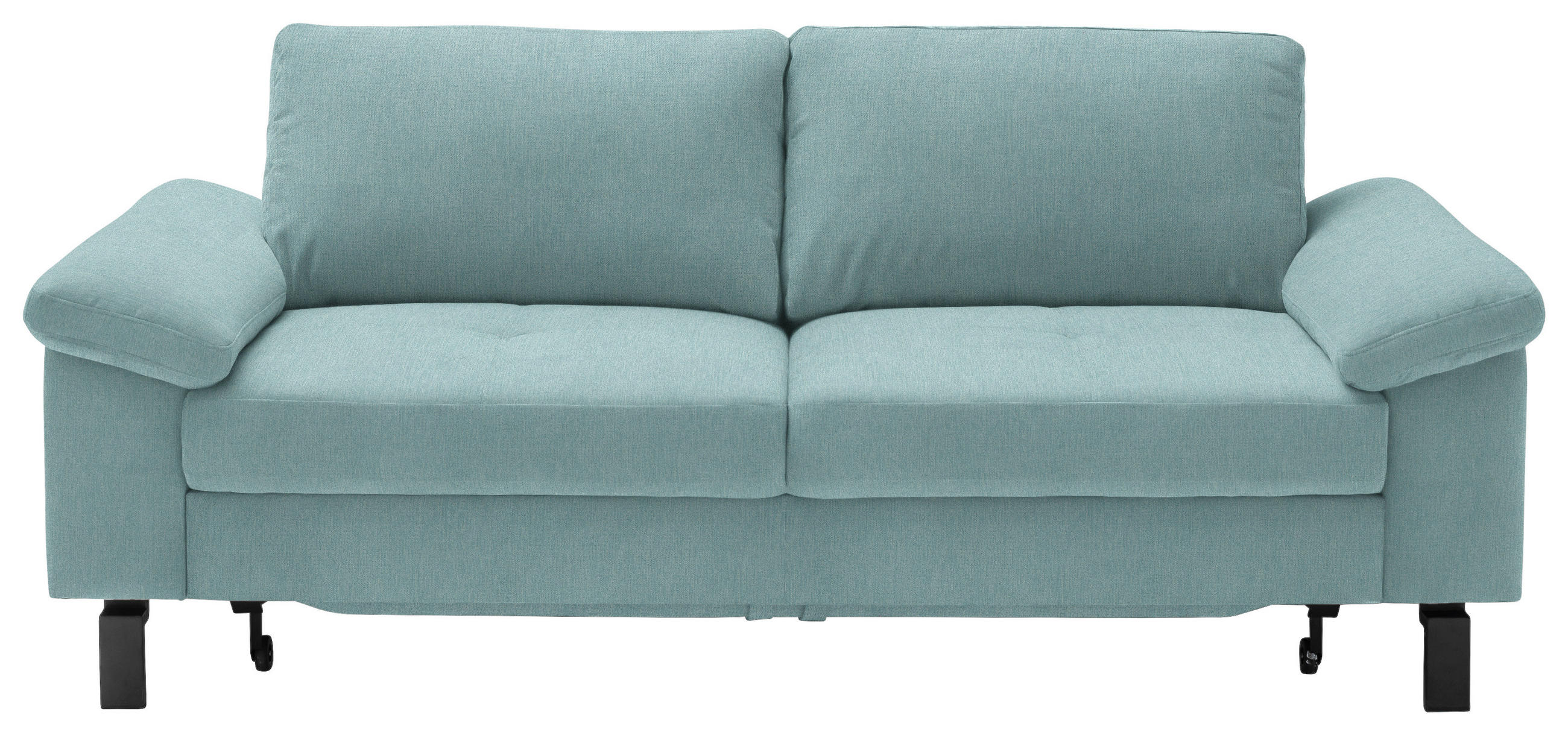 2,5-SITZER in Velours Türkis  - Türkis/Schwarz, Design, Textil/Metall (206/86/97cm) - Pure Home Lifestyle