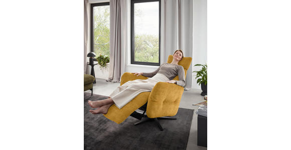 RELAXSESSEL in Textil Currygelb  - Currygelb/Schwarz, Design, Textil/Metall (82/113/90cm) - Dieter Knoll