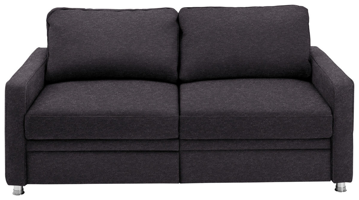 SCHLAFSOFA Dunkelgrau  - Dunkelgrau, KONVENTIONELL, Textil/Metall (206/90/100cm) - Beldomo Style