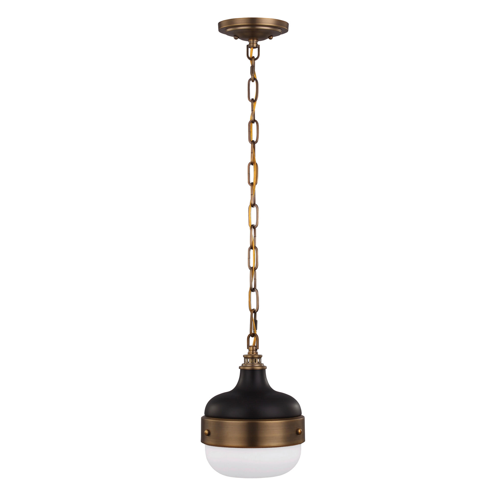 HÄNGELEUCHTE 20.3/43.2 cm - Messingfarben/Schwarz, Konventionell, Glas/Metall (20.3/43.2cm) - Elstead Lighting