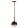 HÄNGLAMPA Elstead Cadence 20.3/43.2 cm  - mässingsfärgad/svart, Klassisk, metall/glas (20.3/43.2cm) - Elstead Lighting