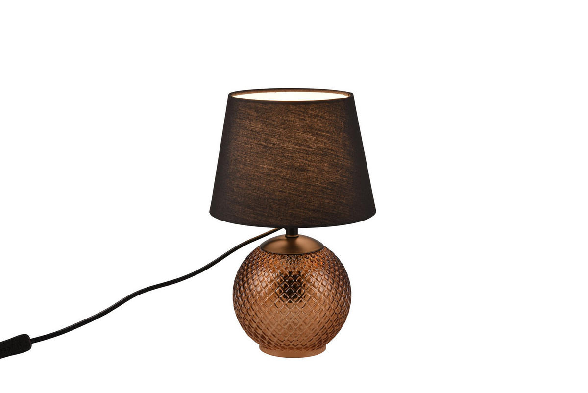 STONA LAMPA - tamnobraon/crna, Osnovno, staklo/tekstil (18/29cm) - Novel