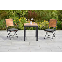 GARTENTISCHGRUPPE  - Graphitfarben/Naturfarben, KONVENTIONELL, Holz/Textil - Gardenson