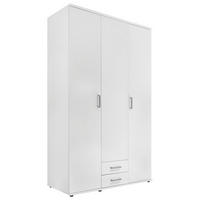 DREHTÜRENSCHRANK 120/196/54 cm,  in Weiß, 3 Tür(en)  - Alufarben/Weiß, KONVENTIONELL, Holzwerkstoff/Kunststoff (120/196/54cm) - Boxxx