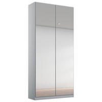 DREHTÜRENSCHRANK Hellgrau, Silberfarben  - Silberfarben/Hellgrau, Modern, Holzwerkstoff (91/229/54cm) - Rauch Möbel