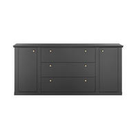 SIDEBOARD  205/92/42 cm 3 Schublade(n)  - Eichefarben/Messingfarben, Design, Holzwerkstoff/Metall (205/92/42cm) - MID.YOU