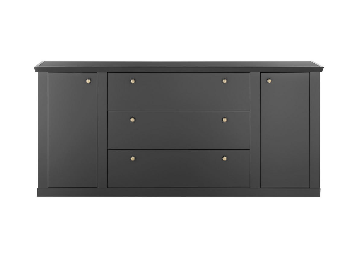 SIDEBOARD  205/92/42 cm 3 Schublade(n)  - Eichefarben/Messingfarben, Design, Holzwerkstoff/Metall (205/92/42cm) - MID.YOU