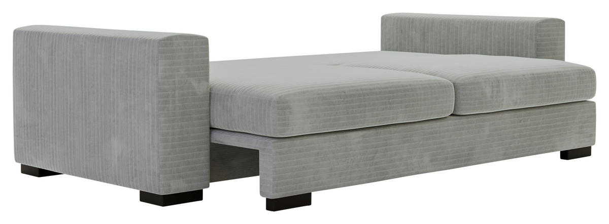 SCHLAFSOFA in Flachgewebe Grau  - Schwarz/Grau, Konventionell, Kunststoff/Textil (236/78/114cm) - Carryhome