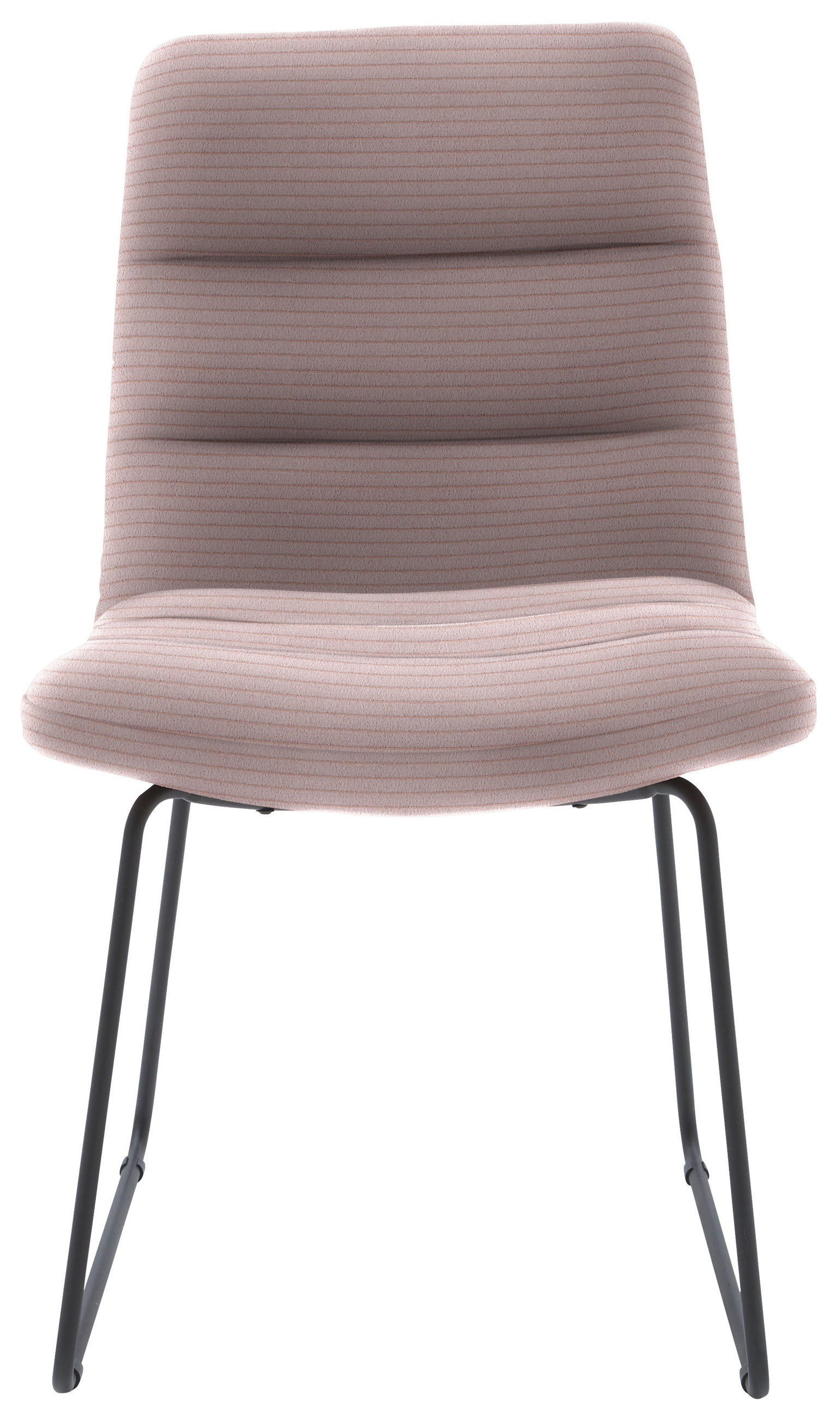 STUHL  in Cord Textil  - Hellrosa/Schwarz, Design, Textil/Metall (52/88/66cm) - Dieter Knoll