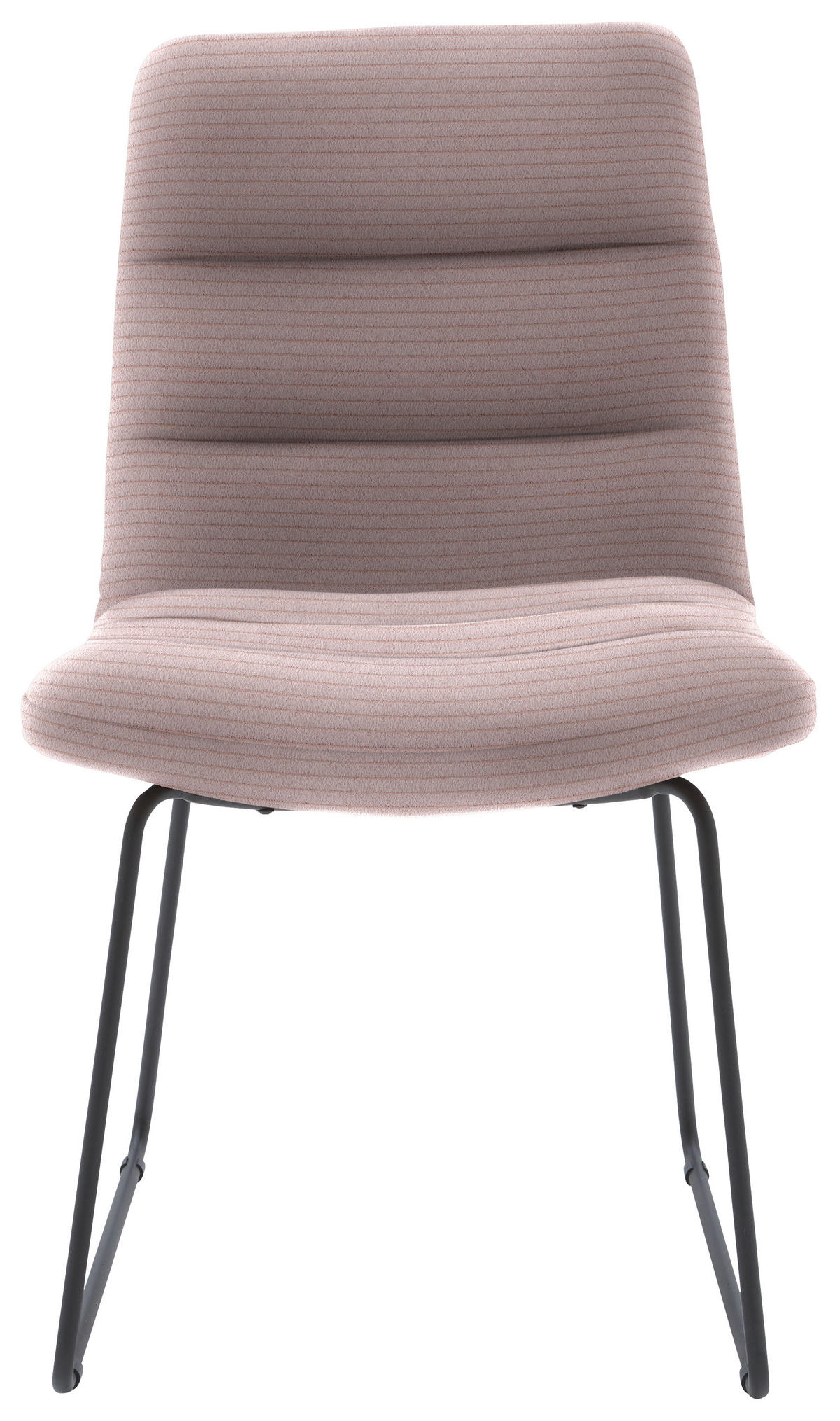 STUHL  in Cord Textil  - Hellrosa/Schwarz, Design, Textil/Metall (52/88/66cm) - Dieter Knoll