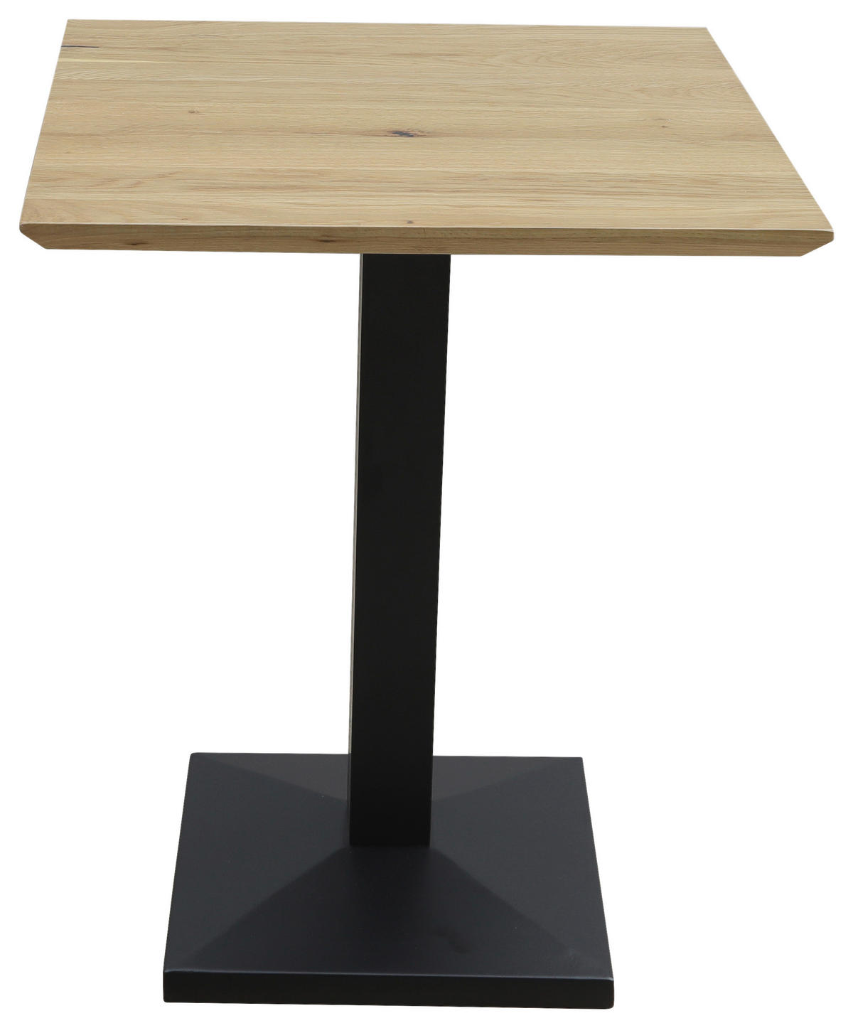 ESSTISCH 60/60/75 cm Echtholz  Holz, Metall quadratisch Schwarz, Eichefarben  - Eichefarben/Schwarz, KONVENTIONELL, Holz/Metall (60/60/75cm) - Linea Natura