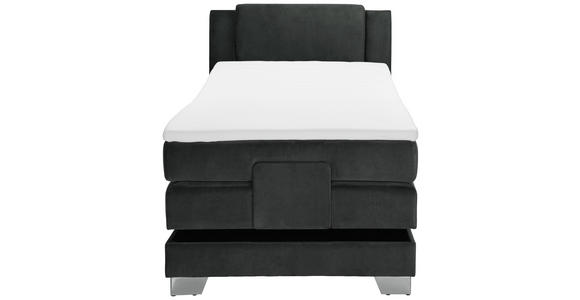 BOXSPRINGBETT 100/200 cm  in Schwarz  - Silberfarben/Schwarz, KONVENTIONELL, Kunststoff/Textil (100/200cm) - Esposa