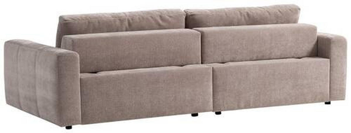 BIGSOFA in Cord Silberfarben  - Silberfarben/Schwarz, Modern, Textil (264/83/126cm) - Trendmanufaktur