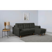 ECKSOFA Noret Schwarz  - Buchefarben/Schwarz, Design, Holz/Textil (223/157cm) - MID.YOU
