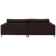 ECKSOFA  in Flachgewebe Dunkelbraun  253/177 cm  - Dunkelbraun/Schwarz, Design, Textil/Metall (253/177cm) - Dieter Knoll