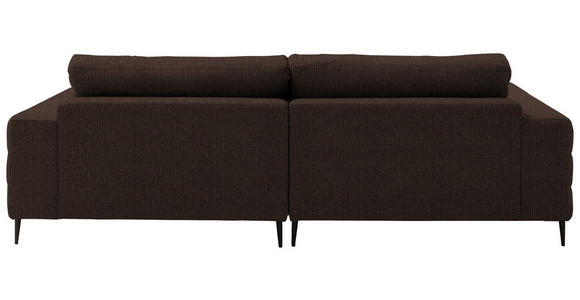 ECKSOFA  in Flachgewebe Dunkelbraun  253/177 cm  - Dunkelbraun/Schwarz, Design, Textil/Metall (253/177cm) - Dieter Knoll