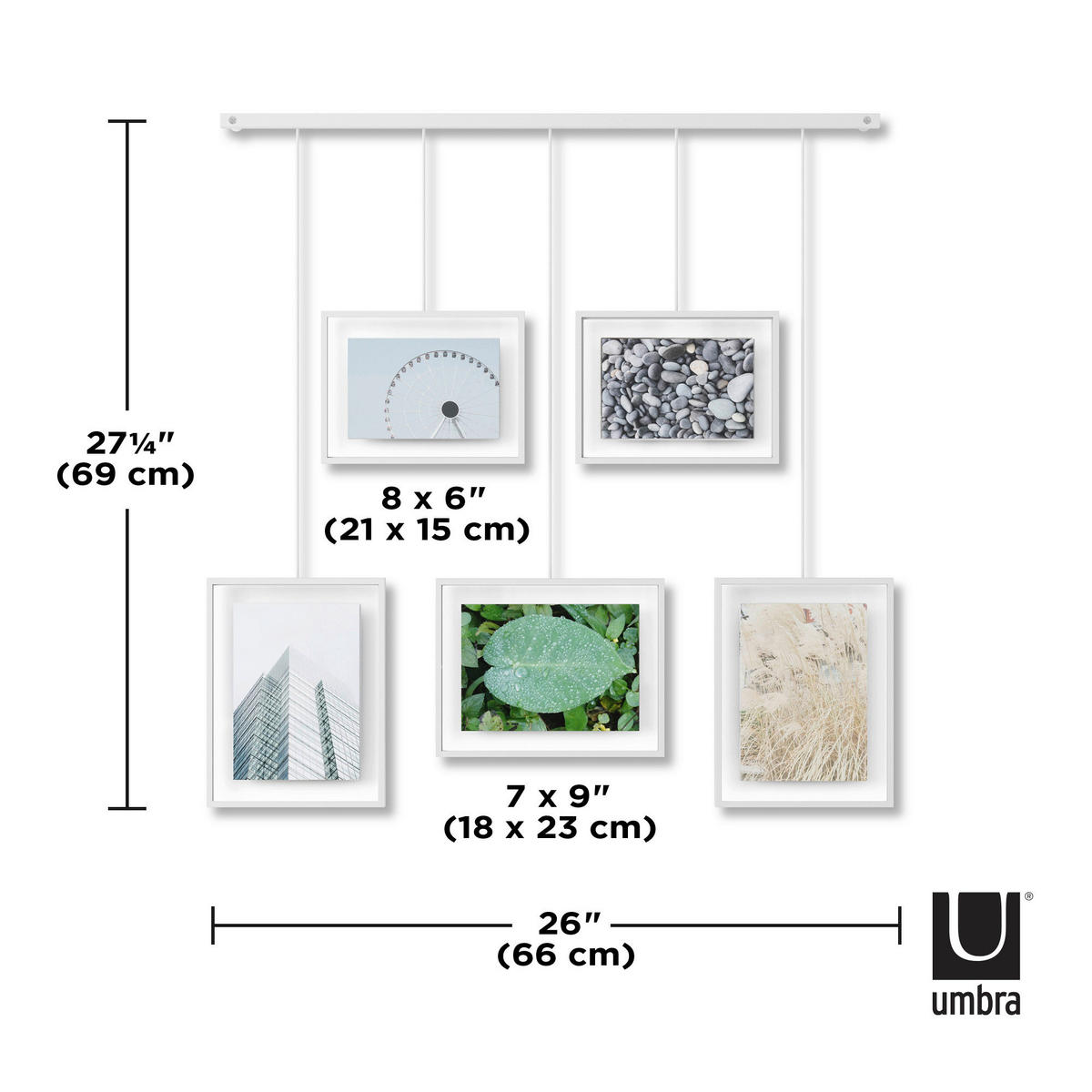COLLAGERAM 79,4/3,18/69,5 cm  - vit, Design, metall/glas (79,4/3,18/69,5cm) - Umbra