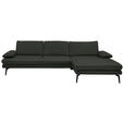 ECKSOFA in Echtleder Dunkelgrün  310/180 cm  - Dunkelgrün/Schwarz, Design, Leder/Metall (310/180cm) - Dieter Knoll